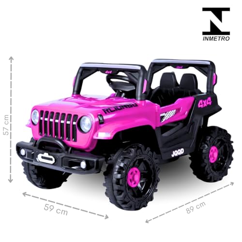 Jipe Infantil Elétrico 12v Carrinho Controle Remoto Música (Preto)