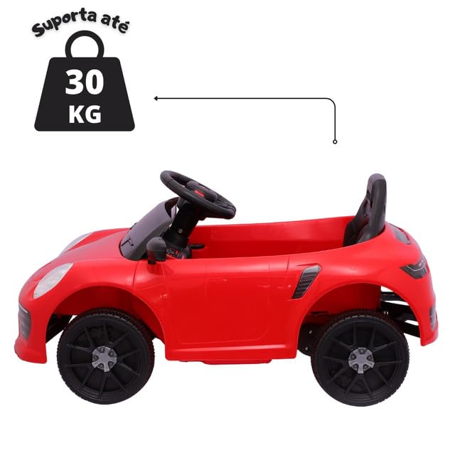 Carro Elétrico 12V de Passeio Infantil com Luz Som e Controle Remoto (Rosa)