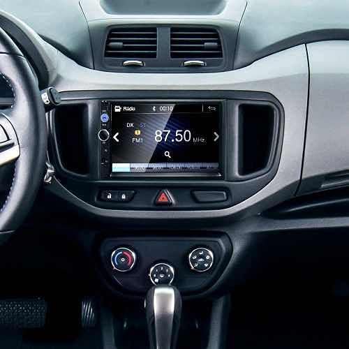 Central Multimidia Onix Joy Espelhamento Bluetooth Mp5 Moldura 2 Din Câmera de Ré