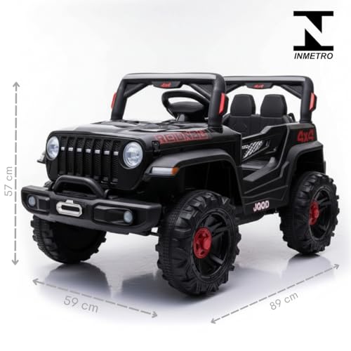 Jipe Infantil Elétrico 12v Carrinho Controle Remoto Música (Preto)