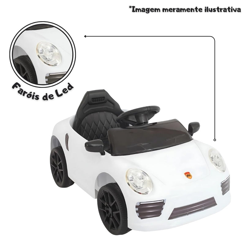 Carro Elétrico 12V de Passeio Infantil com Luz Som e Controle Remoto (Rosa)