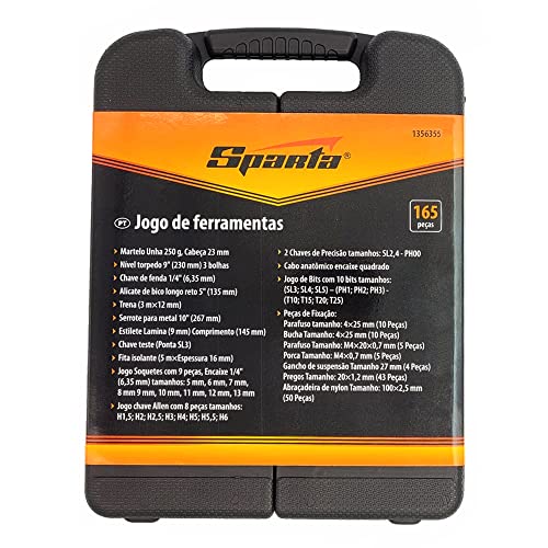 Sparta Maleta de ferramentas kit com 129 peças