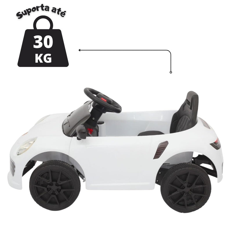 Carro Elétrico 12V de Passeio Infantil com Luz Som e Controle Remoto (Rosa)