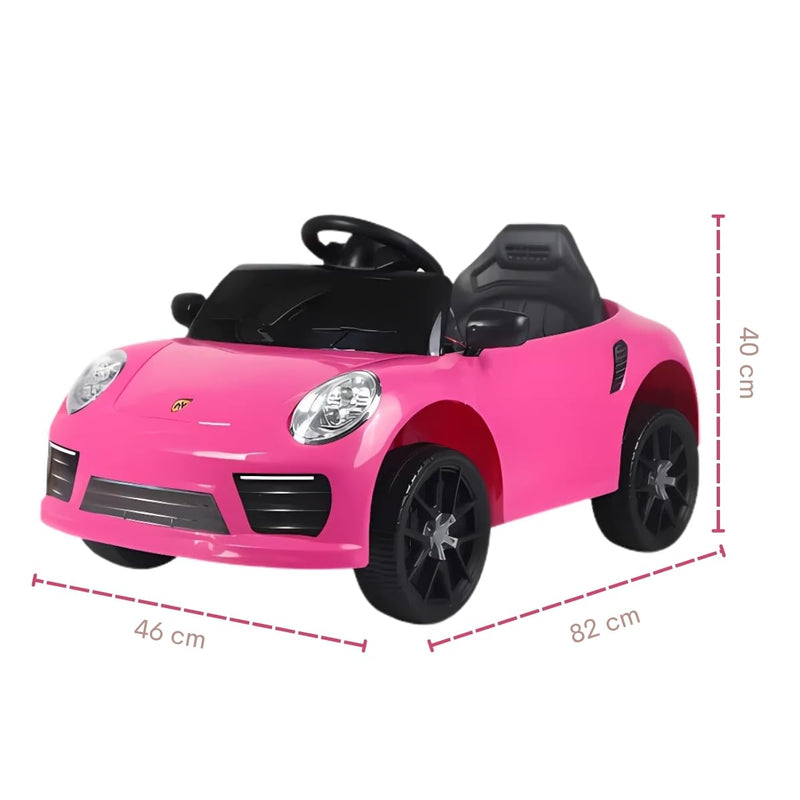 Carro Elétrico 12V de Passeio Infantil com Luz Som e Controle Remoto (Rosa)