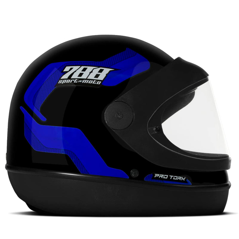 CAPACETE FECHADO PRO TORK SPORT MOTO 788 PRETO - VERDE TAM. 60