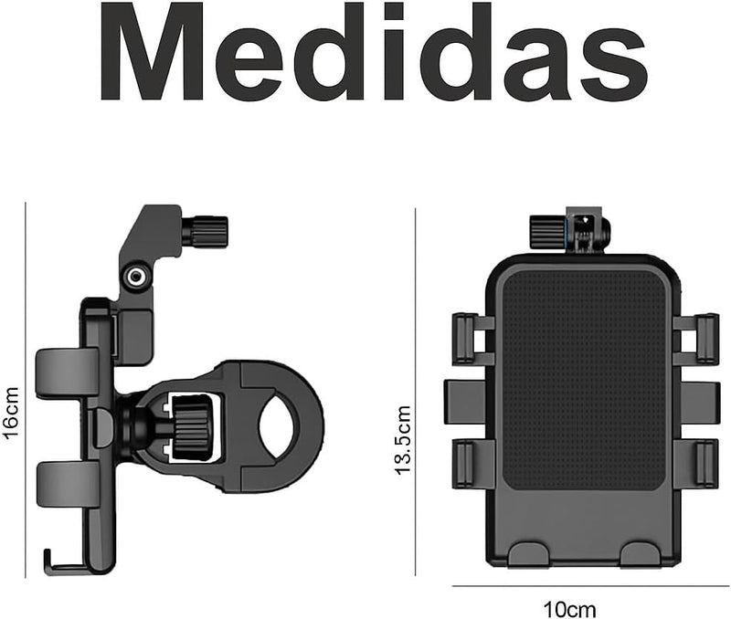Suporte de Celular com Sombrinha para Moto e Bicicleta – Ajustável 360º, Fixação Ultra Segura, Proteção contra Sol e Chuva, Compatível com Diversos Modelos