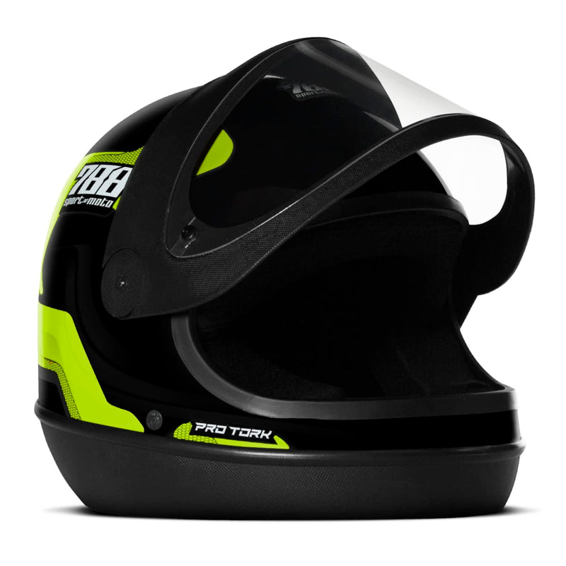 CAPACETE FECHADO PRO TORK SPORT MOTO 788 PRETO - VERDE TAM. 60
