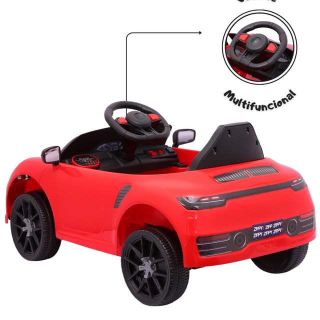 Carro Elétrico 12V de Passeio Infantil com Luz Som e Controle Remoto (Rosa)