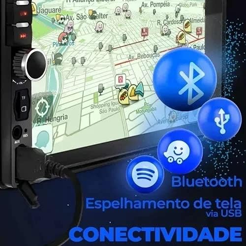 Central Multimidia Onix Joy Espelhamento Bluetooth Mp5 Moldura 2 Din Câmera de Ré