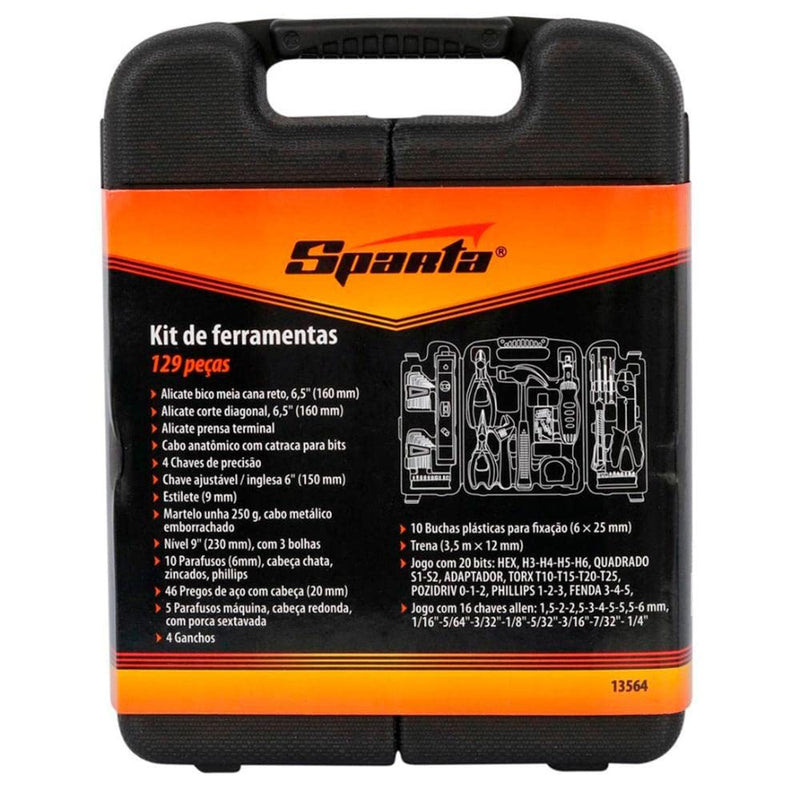 Sparta Maleta de ferramentas kit com 129 peças