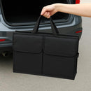 Organizador Porta Malas Carro Dobrável Impermeável com Alça, Divisórias e Bolso Externo, Baú Multiuso para Veículos, Viagens e Uso Diário