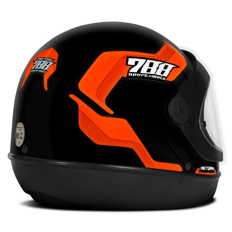 CAPACETE FECHADO PRO TORK SPORT MOTO 788 PRETO - VERDE TAM. 60