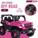 Jipe Infantil Elétrico 12v Carrinho Controle Remoto Música (Preto)