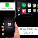 CENTRAL MULTIMÍDIA ANDROID 13, QUAD-CORE 4/64GB, TELA QLED 7" FULL TOUCH, 2 DIN SLIM, USB, SD, AUX, BLUETOOTH, ESPELHA ANDROID E IOS, CARPLAY E ANDROID AUTO COM OU SEM FIO