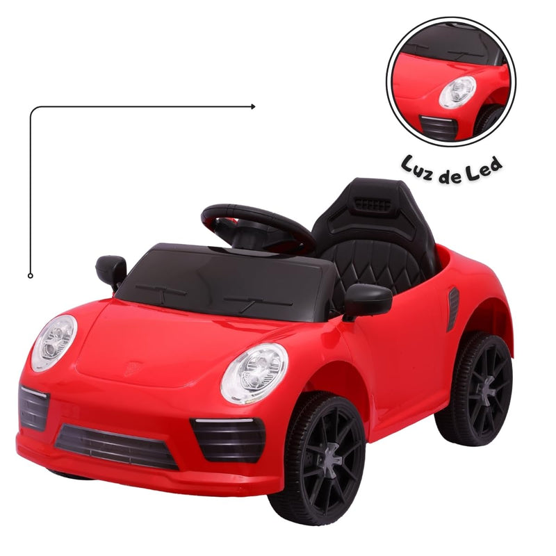 Carro Elétrico 12V de Passeio Infantil com Luz Som e Controle Remoto (Rosa)