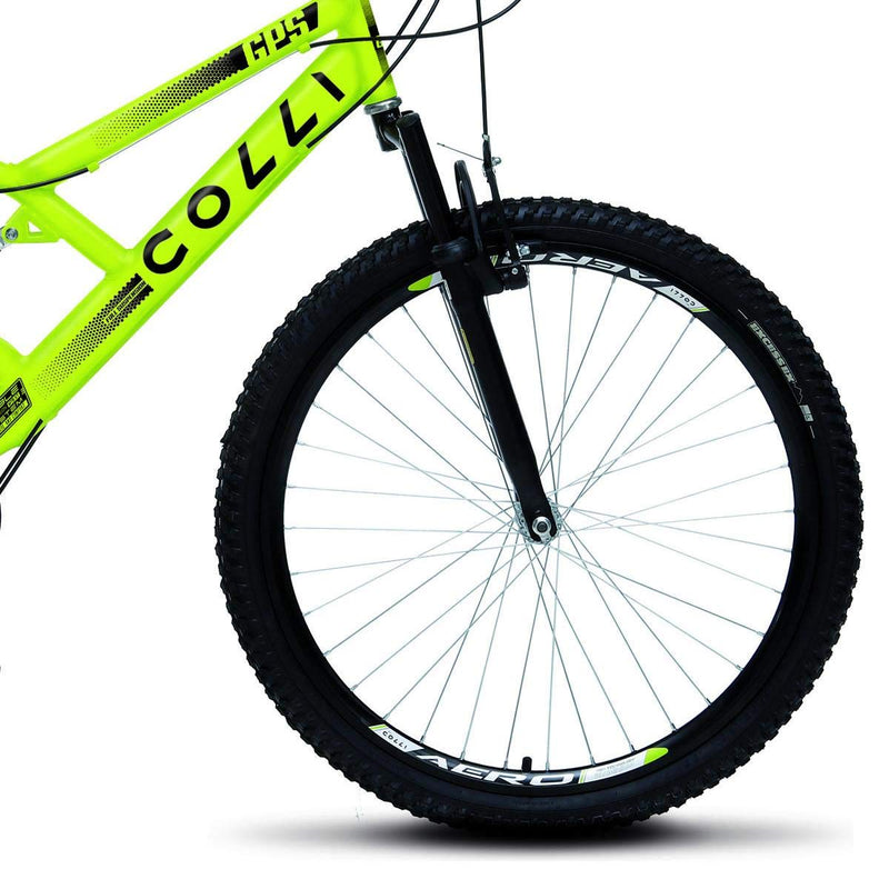 Bicicleta Colli 148 Aro 26 – Dupla Suspensão, 21 Marchas e Freios V-Brake | Aro Aero 36 Raias