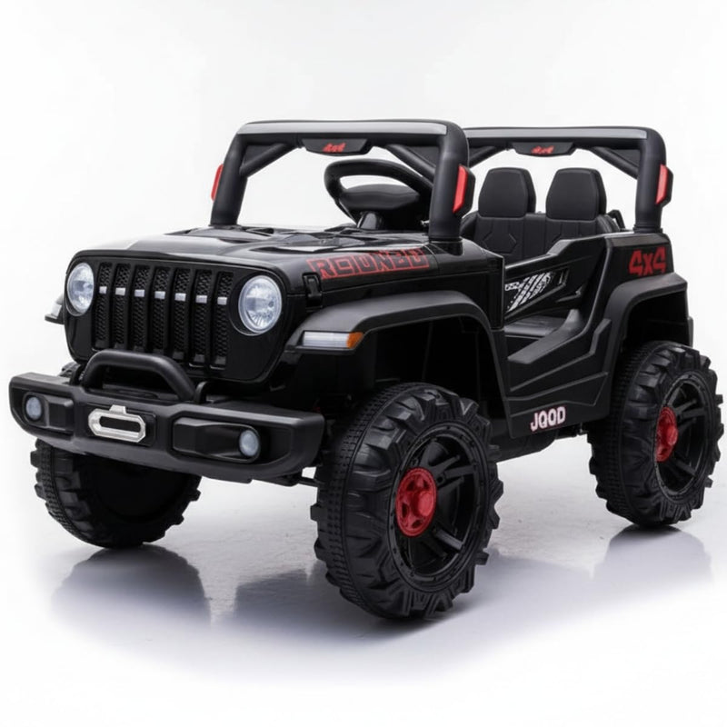 Jipe Infantil Elétrico 12v Carrinho Controle Remoto Música (Preto)