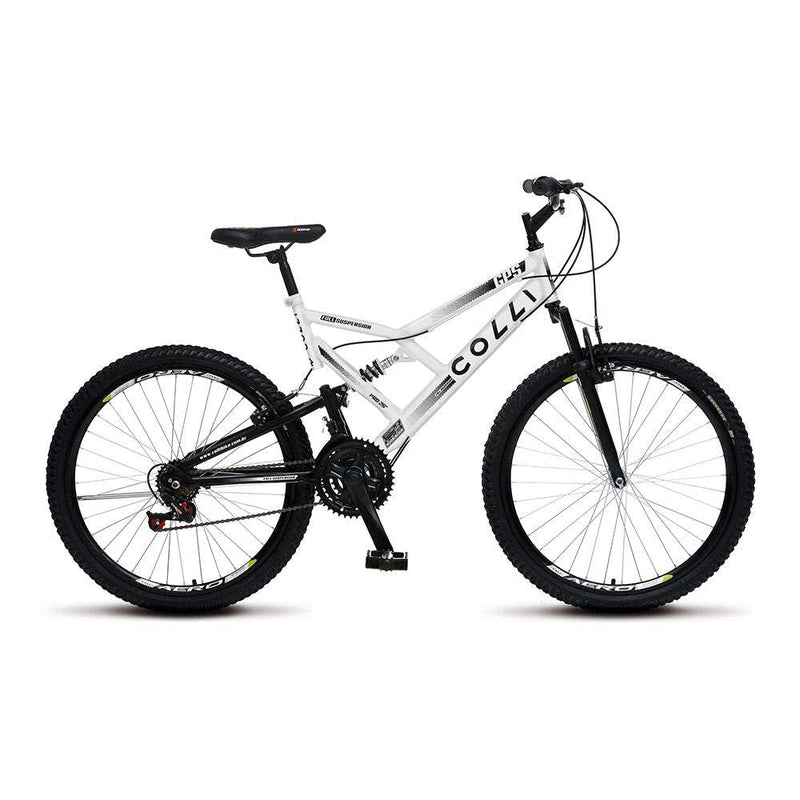 Bicicleta Colli 148 Aro 26 – Dupla Suspensão, 21 Marchas e Freios V-Brake | Aro Aero 36 Raias