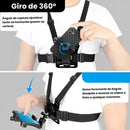 Suporte Peito Peitoral Para Celular E Câmera Esportiva Gopro Chest Band Ajustável 360° Colete Para Vídeo E Filmagem Esporte Moto E Bike Compatível iPhone Android Profissional Confortável TOMÓVI