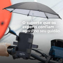 Suporte de Celular com Sombrinha para Moto e Bicicleta – Ajustável 360º, Fixação Ultra Segura, Proteção contra Sol e Chuva, Compatível com Diversos Modelos
