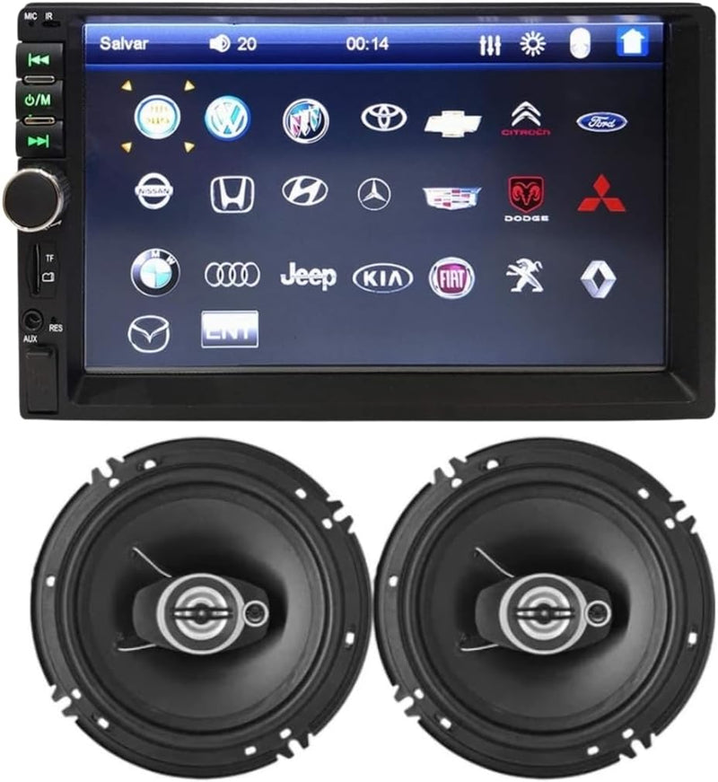 Kit Som Automotivo Mp5 2Din Androidauto Carplay e 2 Falantes 6 Polegadas 110w Rms