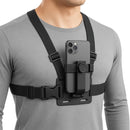 Suporte Peito Peitoral Para Celular E Câmera Esportiva Gopro Chest Band Ajustável 360° Colete Para Vídeo E Filmagem Esporte Moto E Bike Compatível iPhone Android Profissional Confortável TOMÓVI
