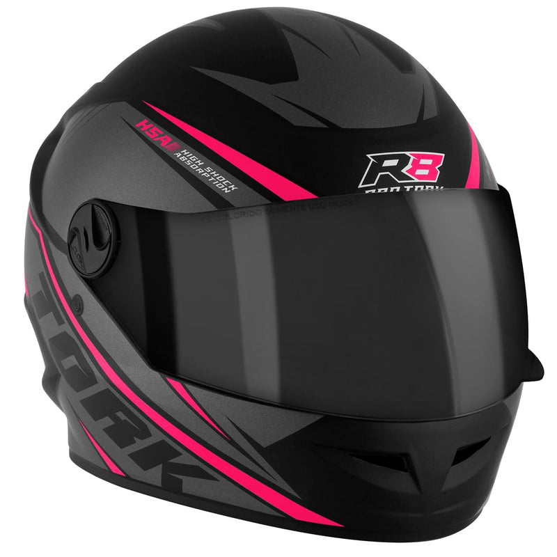 CAPACETE FECHADO PRO TORK R8 VERMELHO TAM. 58 VIS. FUMÊ