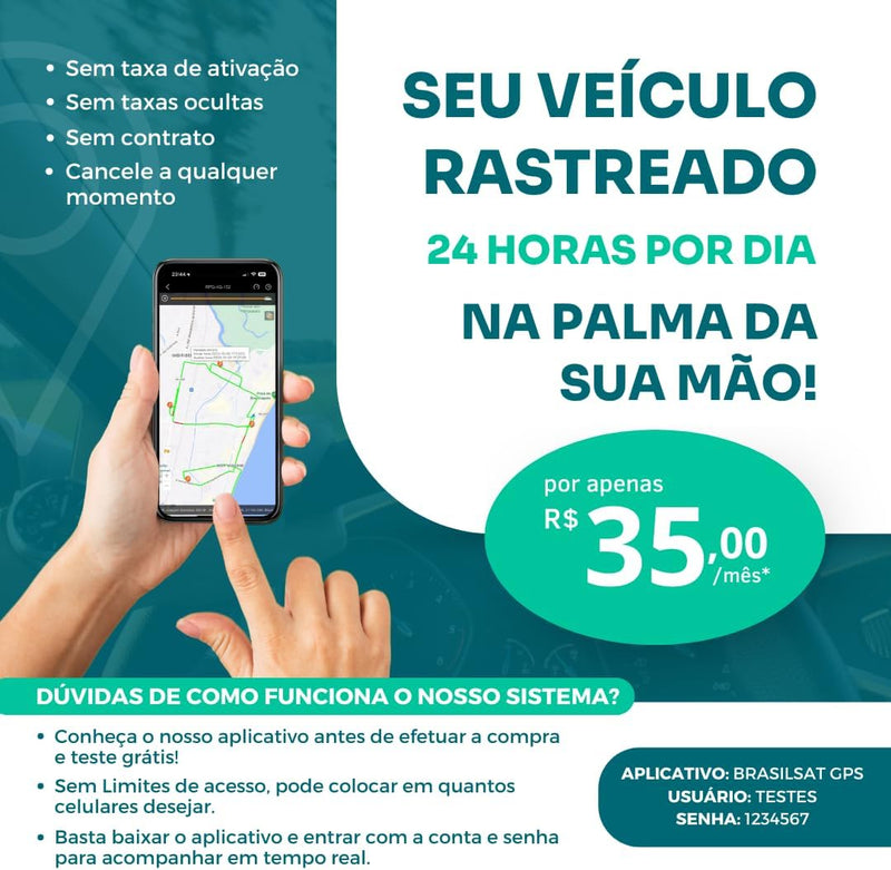 Rastreador Veicular Gps Bloqueador 4G Com Chip E Aplicativo Em Tempo Real Carro Moto Caminhao