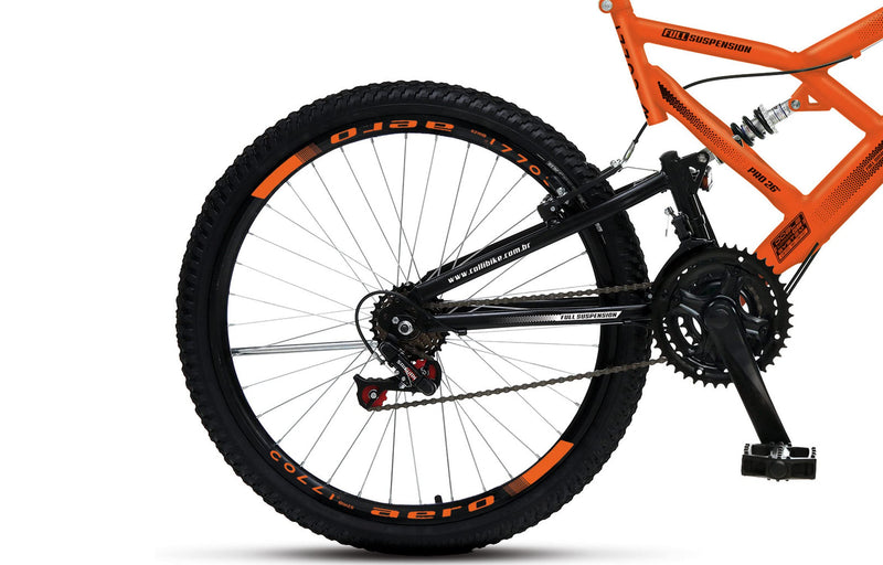 Bicicleta Colli 148 Aro 26 – Dupla Suspensão, 21 Marchas e Freios V-Brake | Aro Aero 36 Raias