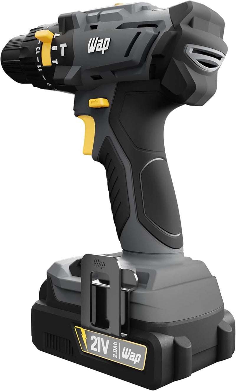 WAP Parafusadeira e Furadeira com Impacto à Bateria 3/8" 21V K21-ID01, com Maleta Organizadora, Torque 21 Níveis, Bivolt