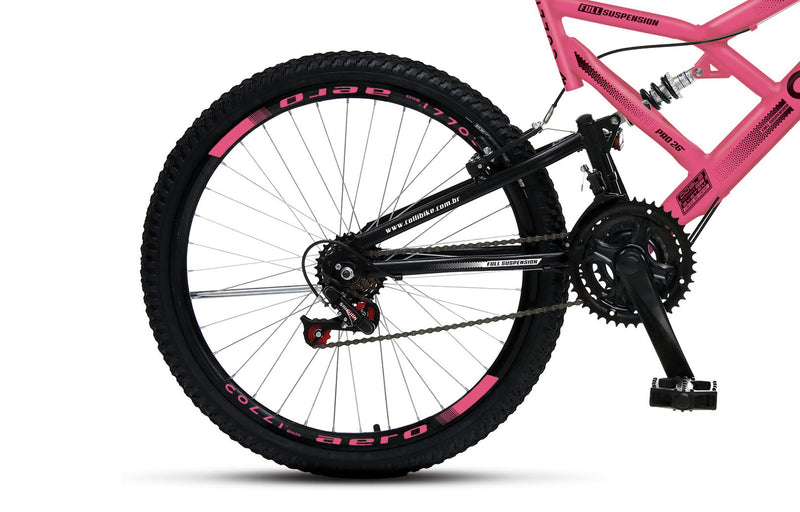 Bicicleta Colli 148 Aro 26 – Dupla Suspensão, 21 Marchas e Freios V-Brake | Aro Aero 36 Raias