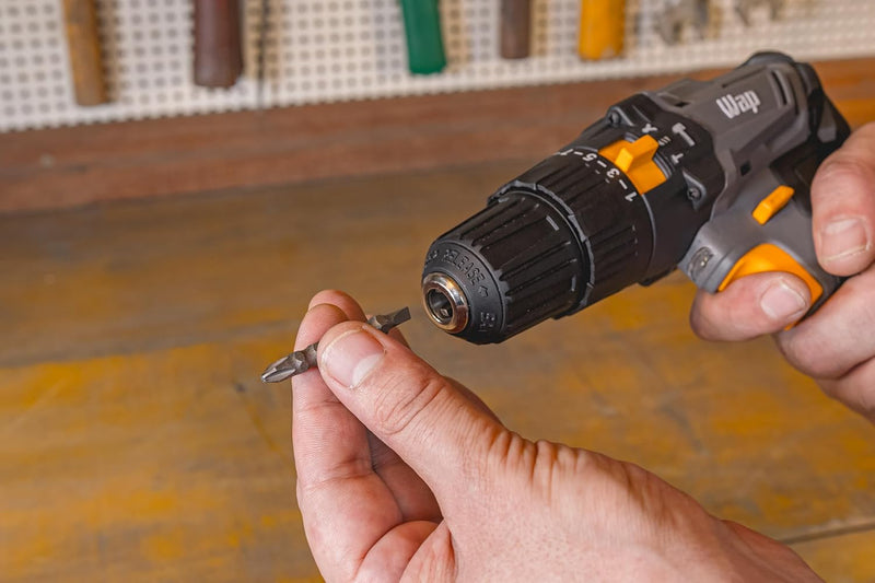 WAP Parafusadeira e Furadeira com Impacto à Bateria 3/8" 21V K21-ID01, com Maleta Organizadora, Torque 21 Níveis, Bivolt