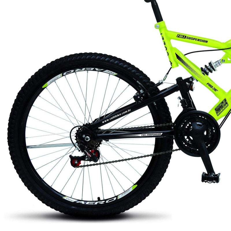 Bicicleta Colli 148 Aro 26 – Dupla Suspensão, 21 Marchas e Freios V-Brake | Aro Aero 36 Raias