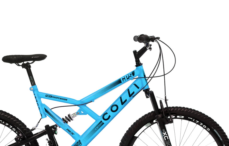 Bicicleta Colli 148 Aro 26 – Dupla Suspensão, 21 Marchas e Freios V-Brake | Aro Aero 36 Raias