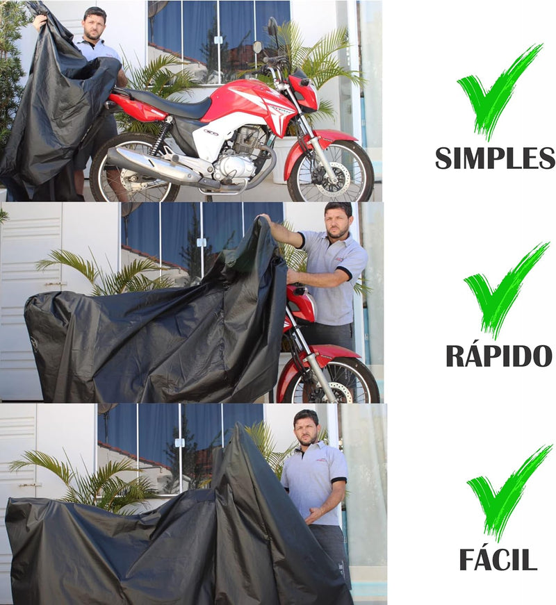 Capa de Cobrir Moto Couro Impermeável Anti-uv Não Risca Tamanho M Titan Factor Fazer