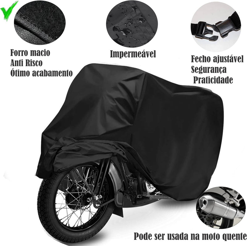 Capa de Cobrir Moto Couro Impermeável Anti-uv Não Risca Tamanho M Titan Factor Fazer