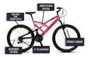 Bicicleta Colli 148 Aro 26 – Dupla Suspensão, 21 Marchas e Freios V-Brake | Aro Aero 36 Raias