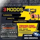Furadeira/Parafusadeira de Impacto 48V – Combo Premium com Dupla Bateria e Kit Completo de Acessórios